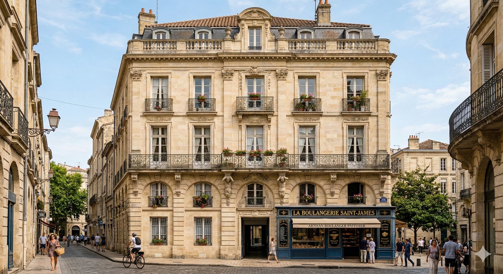 Vue de Bordeaux façade typique en pierre